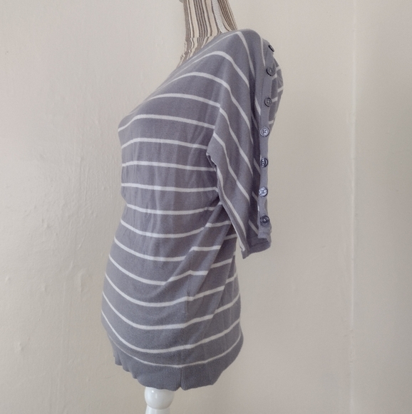 Express Gray Striped Cashmere Blend Dolman Sleeve Sweater Size S - Picture 7 of 9